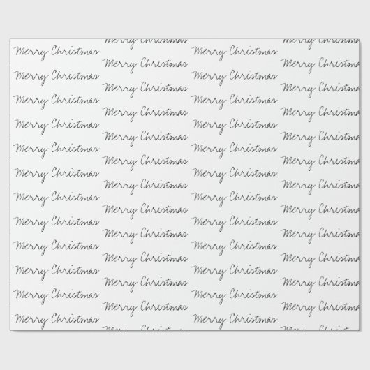 Minimale kersttypografie zwart wit cadeaupapier (Vlak)