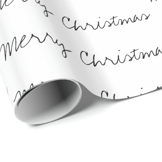 Minimale kersttypografie zwart wit cadeaupapier (Rol Hoek)