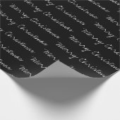 Minimale kersttypografie zwart wit cadeaupapier (Hoek)