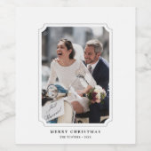 Minimale Kerstvakantie Foto Wijn Etiket (Enkel label)