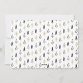 Minimale kerstviering met gouden zwarte pine-boom feestdagenkaart (Achterkant)