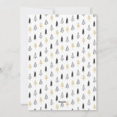 Minimale kerstviering met gouden zwarte pine-boom feestdagenkaart (Achterkant)
