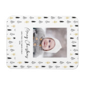 Minimale kerstviering met gouden zwarte pine-boom magneet (Horizontaal)