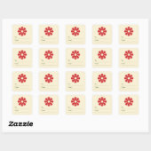 Minimale kerstvierkant cadeaulabel voor Retro Vierkante Sticker (Vel)