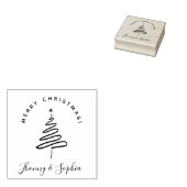 Minimale kerstwensen met de hand rubberstempel (Gestempeld)