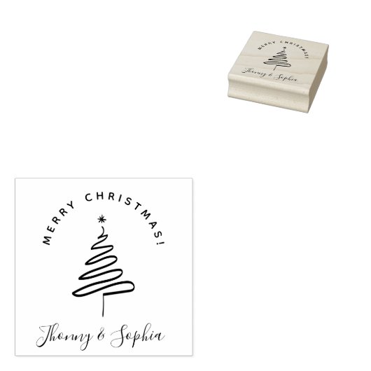 Minimale kerstwensen met de hand rubberstempel (Gestempeld)