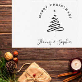 Minimale kerstwensen met de hand rubberstempel