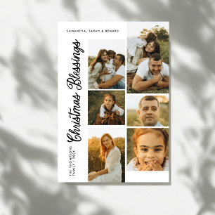Minimale Kerstzegeningen Script Familie 6 Foto's Feestdagenkaart