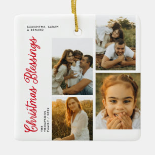 Minimale kerstzegeningen Script Familie 6 foto's Keramisch Ornament