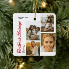 Minimale kerstzegeningen Script Familie 6 foto's Keramisch Ornament