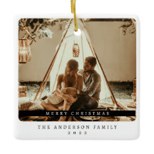 Minimale kerstzwarte en witte eenvoudige foto