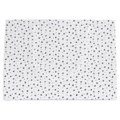 Minimale kerstzwarte en witte eenvoudige sterren groot cadeauzakje (Voorkant)