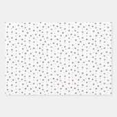 Minimale kerstzwarte en witte eenvoudige sterren inpakpapier vel (Voorkant 2)