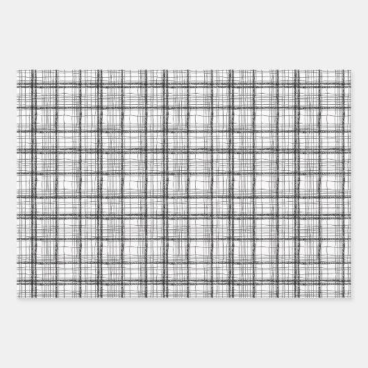 Minimale kerstzwarte en witte tekentafel inpakpapier vel (Voorkant 2)