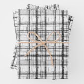 Minimale kerstzwarte en witte tekentafel inpakpapier vel (In situ)