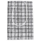 Minimale kerstzwarte en witte tekentafel medium cadeauzakje (Voorkant)