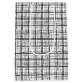 Minimale kerstzwarte en witte tekentafel medium cadeauzakje (Achterkant)