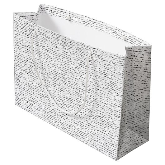 Minimale kerstzwarte en witte tiny Lines Groot Cadeauzakje (Achterkant Gekanteld)