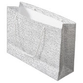 Minimale kerstzwarte en witte tiny Lines Groot Cadeauzakje (Voorkant Gekanteld)