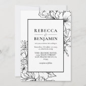 Minimale ketting Floral Wildflower Wedding Kaart (Voorkant)