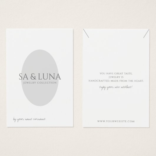 Minimale Ketting juwelen-kaart Visitekaartje (Voorkant /achterkant)