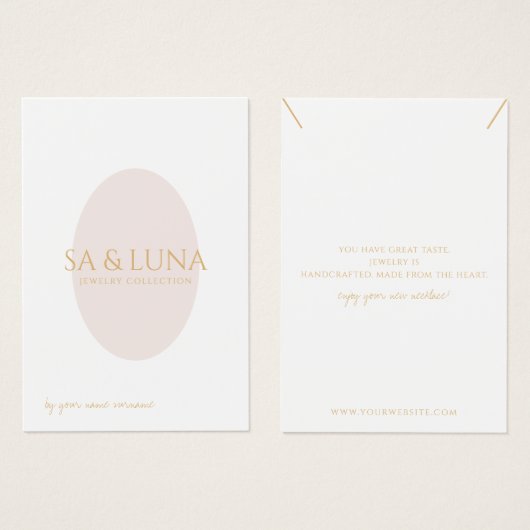 Minimale Ketting juwelen-kaart Visitekaartje (Voorkant /achterkant)