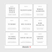 Minimale Keuken Pantry Voedsel Opslag Organisatie Sticker (Vel)