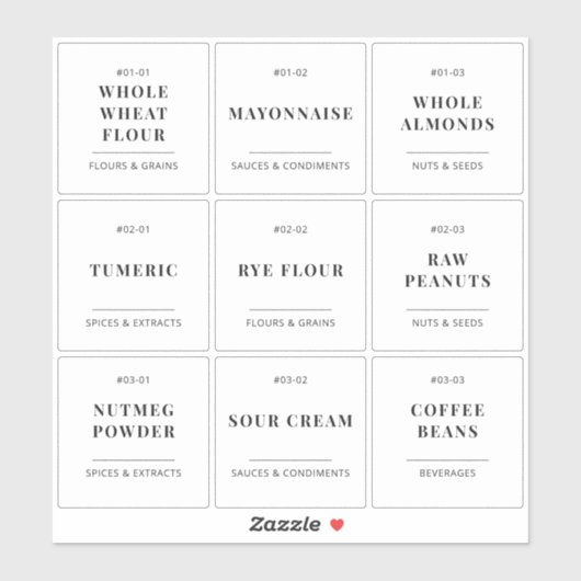 Minimale Keuken Pantry Voedsel Opslag Organisatie Sticker (Vel)