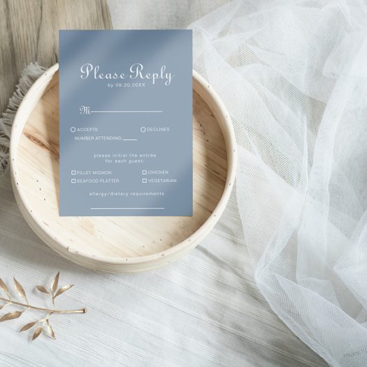 Minimale keuze in het menu Stusty Blue Wedding