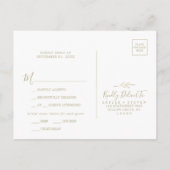 Minimale keuze uit het Leaf Gold Menu RSVP-Briefka (Achterkant)