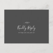 Minimale keuze uit RSVP-Briefkaart in donkergrijs  Uitnodiging Briefkaart (Voorkant)