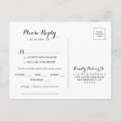 Minimale keuze uit zwart-wit menu RSVP (Achterkant)