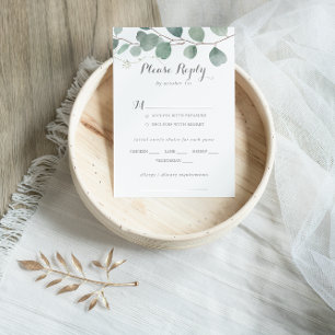 Minimale keuze van het Eucalyptus Wedding Menu RSV