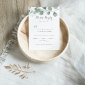 Minimale keuze van het Eucalyptus Wedding Menu RSV