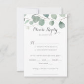 Minimale keuze van het Eucalyptus Wedding Menu RSV (Voorkant)