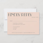 Minimale keuze voor Elegant Blush Art Deco Wedding RSVP Kaartje (Voorkant)