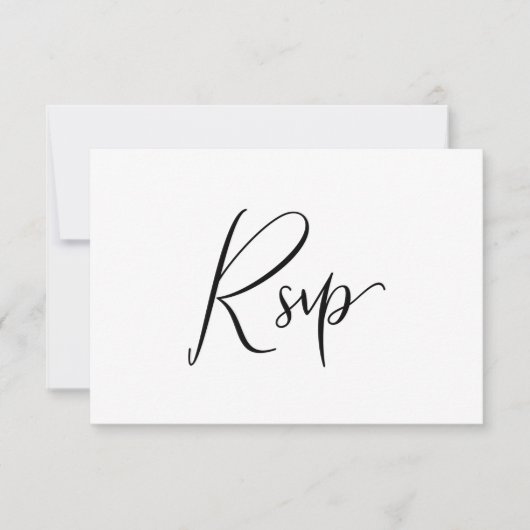 Minimale keuze voor zwarte en witte kalligrafie RS RSVP Kaartje (Voorkant)