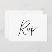 Minimale keuze voor zwarte en witte kalligrafie RS RSVP Kaartje (Voorkant / Achterkant)