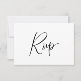 Minimale keuze voor zwarte en witte kalligrafie RS RSVP Kaartje