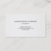 Minimale kijkervaring met uw foto voor fotografen visitekaartje (Achterkant)