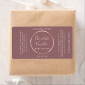 Minimale kikkertypografie rond roos goud lijst etiket (Insitu)