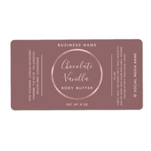 Minimale kikkertypografie rond roos goud lijst etiket