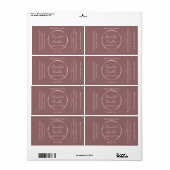 Minimale kikkertypografie rond roos goud lijst etiket (Full Sheet)