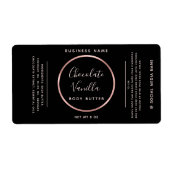 Minimale kikkertypografie rond roos goud lijst etiket (Voorkant)