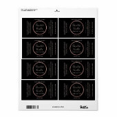 Minimale kikkertypografie rond roos goud lijst etiket (Full Sheet)