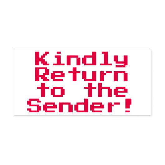 Minimale 'Kindly Return to the Sender' Zelfinktende Stempel (Design)