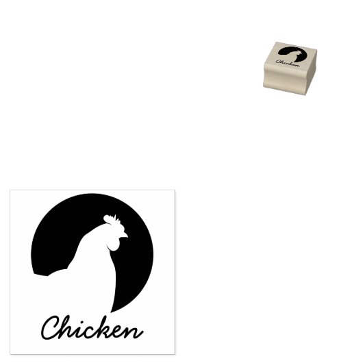 Minimale kippenweduwen rubberstempel (Gestempeld)