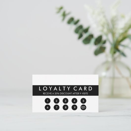 Minimale klantenloyaliteit klantenkaartje (Staand voorkant)