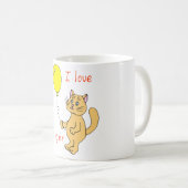 Minimale klap Ik hou van Mok met gemberkattenkoffi (Voorkant rechts)