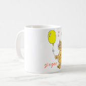 Minimale klap Ik hou van Mok met gemberkattenkoffi (Voorkant links)